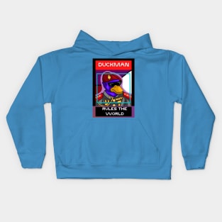 DUCK MAN RULES THE WORLD Kids Hoodie